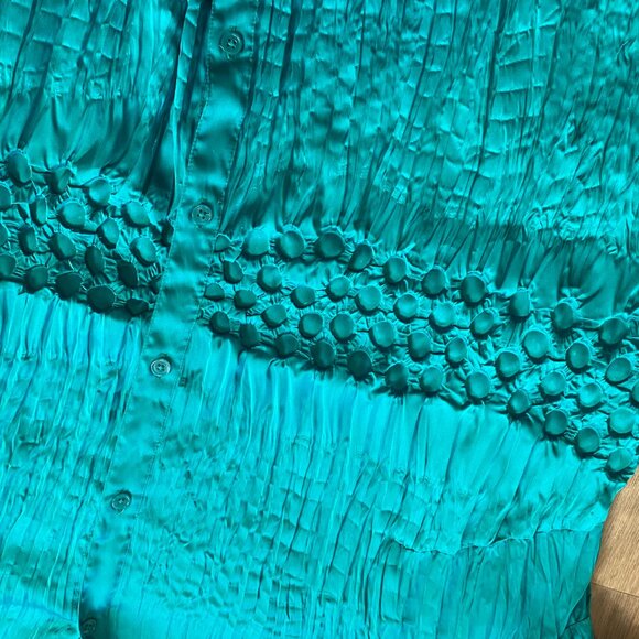 Lane Bryant Teal Long Sleeve Button Front Shirt Size 22/24 - Picture 3 of 6